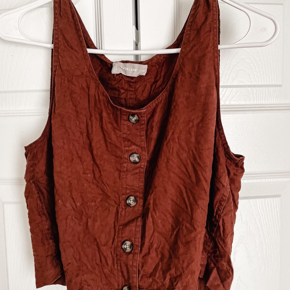 Linen Everlane crop shirt